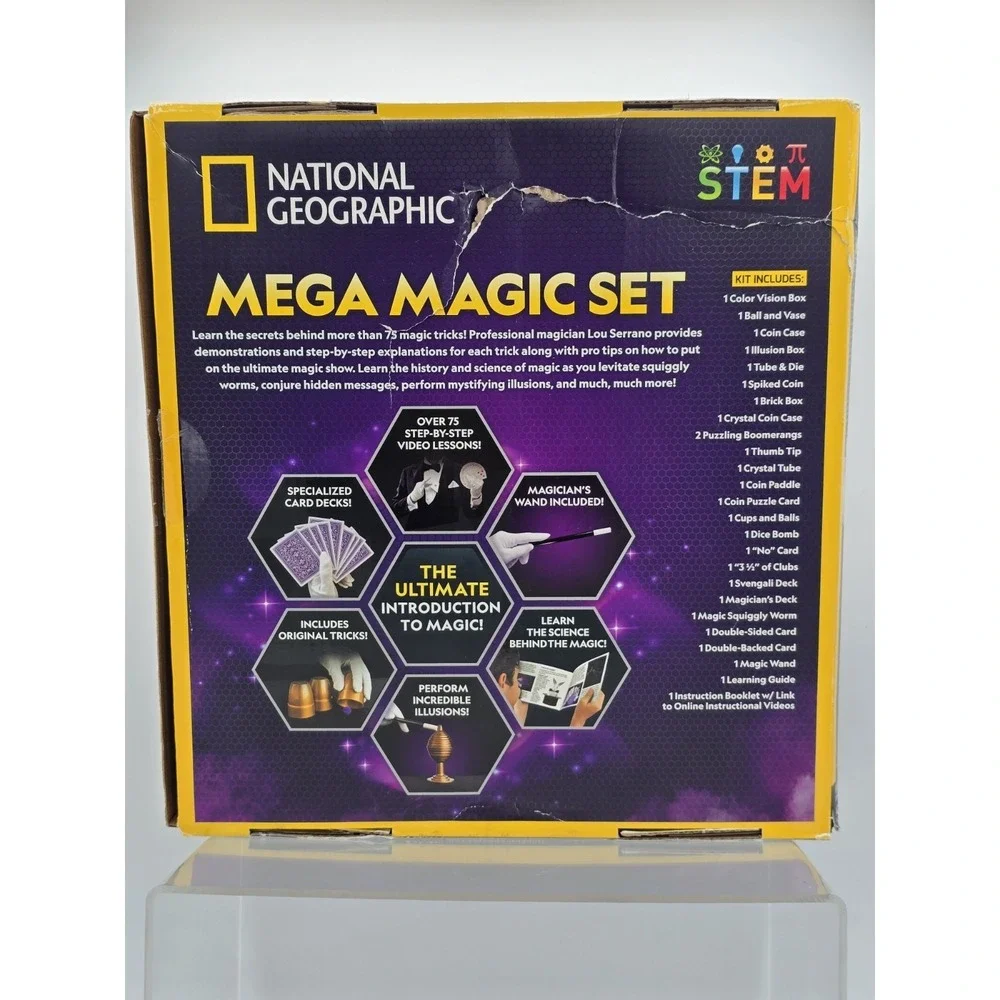 National Geographic Mega Magic Set -More Than 75 Tricks STEM - Damage Box New‎